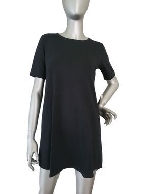 Eileen Fisher Black  Stretch Jersey Dress Size Petite Small